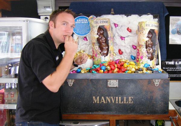 Black Cat Cruises Group Operations Manager Paul Milligan samples some of the Easter Eggs being given away this weekend
